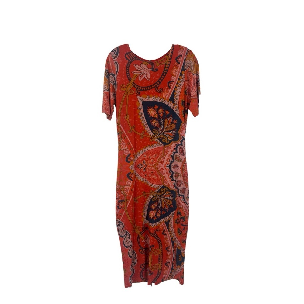 Anthropologie￼ Farm Rio Giannina Knit Midi Dress Paisley Floral Medium - Picture 4 of 12